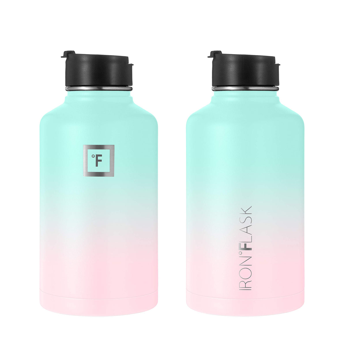 Termos sticlă sportivă din inox cu izolație termică Iron Flask 1890 ml cu 3 capace