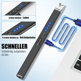 USB Rechargeable Arc Lighter Plasma Windproof for Candles & Gas Stoves - 2 Pack Black