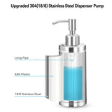 Stainless Steel Soap Dispenser Refillable Pump Bottle 300ml – Brushed Nickel