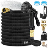 Garden Hose Flexible 15m Expandable, Flexible Water Hose with 8 Spray Functions, Flexible Hose 1/2 inch to 3/4 inch, Garden Hose, for Garden Irrigation, Car Washing, Washing and Watering