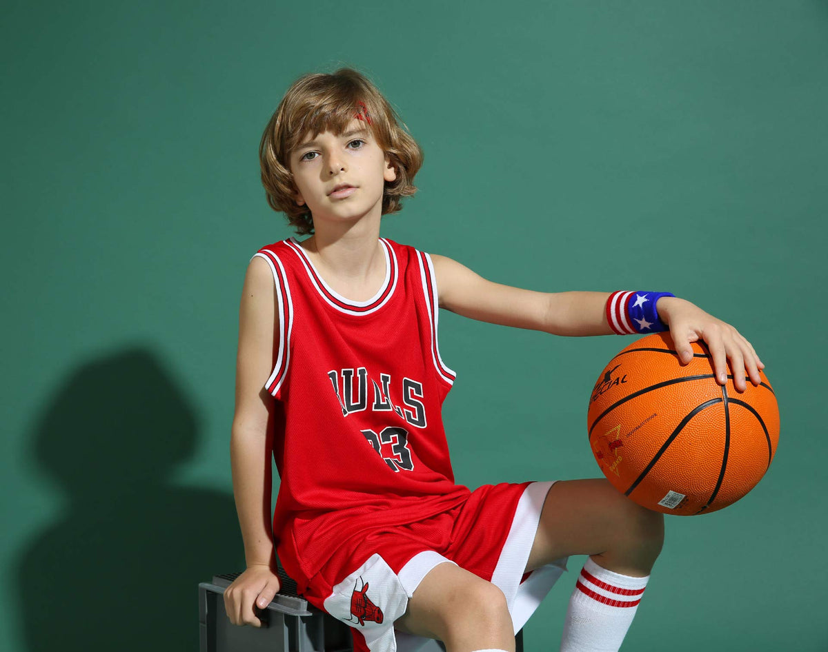 Set echipament baschet băieți maieu și pantaloni scurți – Roșu 13-15 ani (3XL)