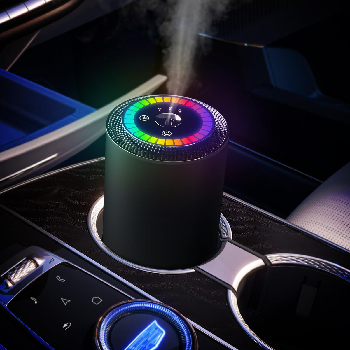 SALUBRITO Ultrasonic Car Air Freshener Rechargeable Portable with Adjustable Concentration – 50ml
