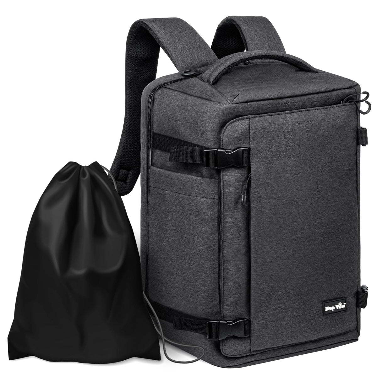 Men's Carry-On Backpack Large Waterproof Laptop Backpack with Shoe Compartment – Black
