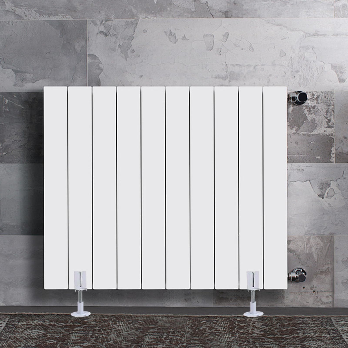 Radiator Floor Stand Adjustable 18-23cm H 3-22cm W Aluminium Legs - 2 pcs