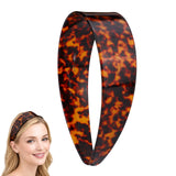 Tortoiseshell Hairband 3.8cm Wide Non-Slip Teeth Leopard Acetate - Dark Tortoiseshell