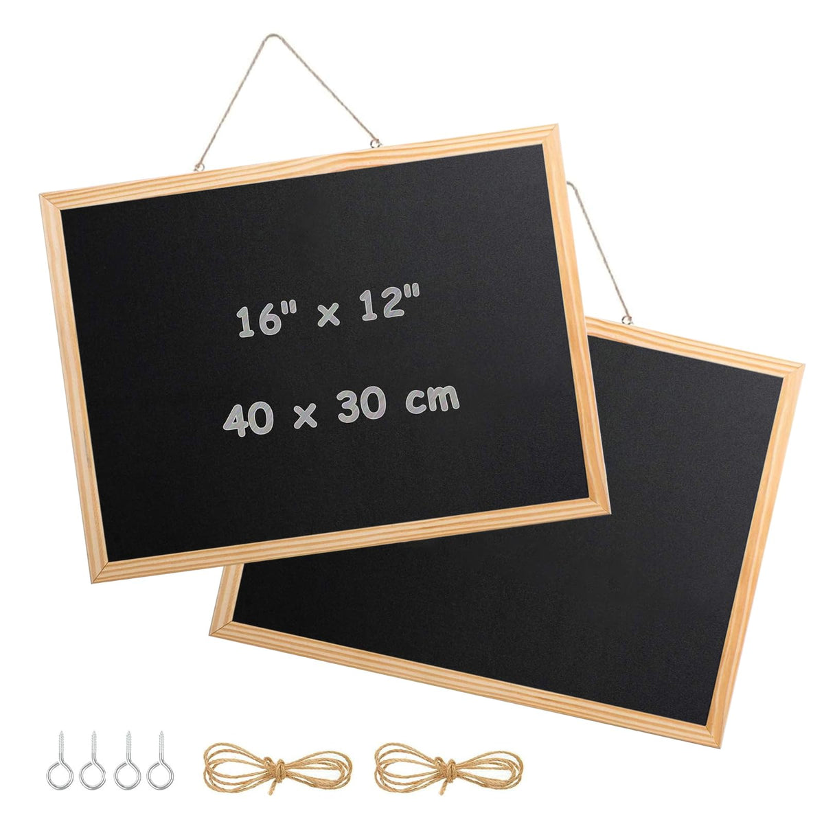Tablă de scris cu cretă ramă din lemn format A3 30x40 cm, set 2 bucăți – Negru