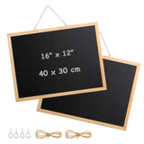 Tablă de scris cu cretă ramă din lemn format A3 30x40 cm, set 2 bucăți – Negru