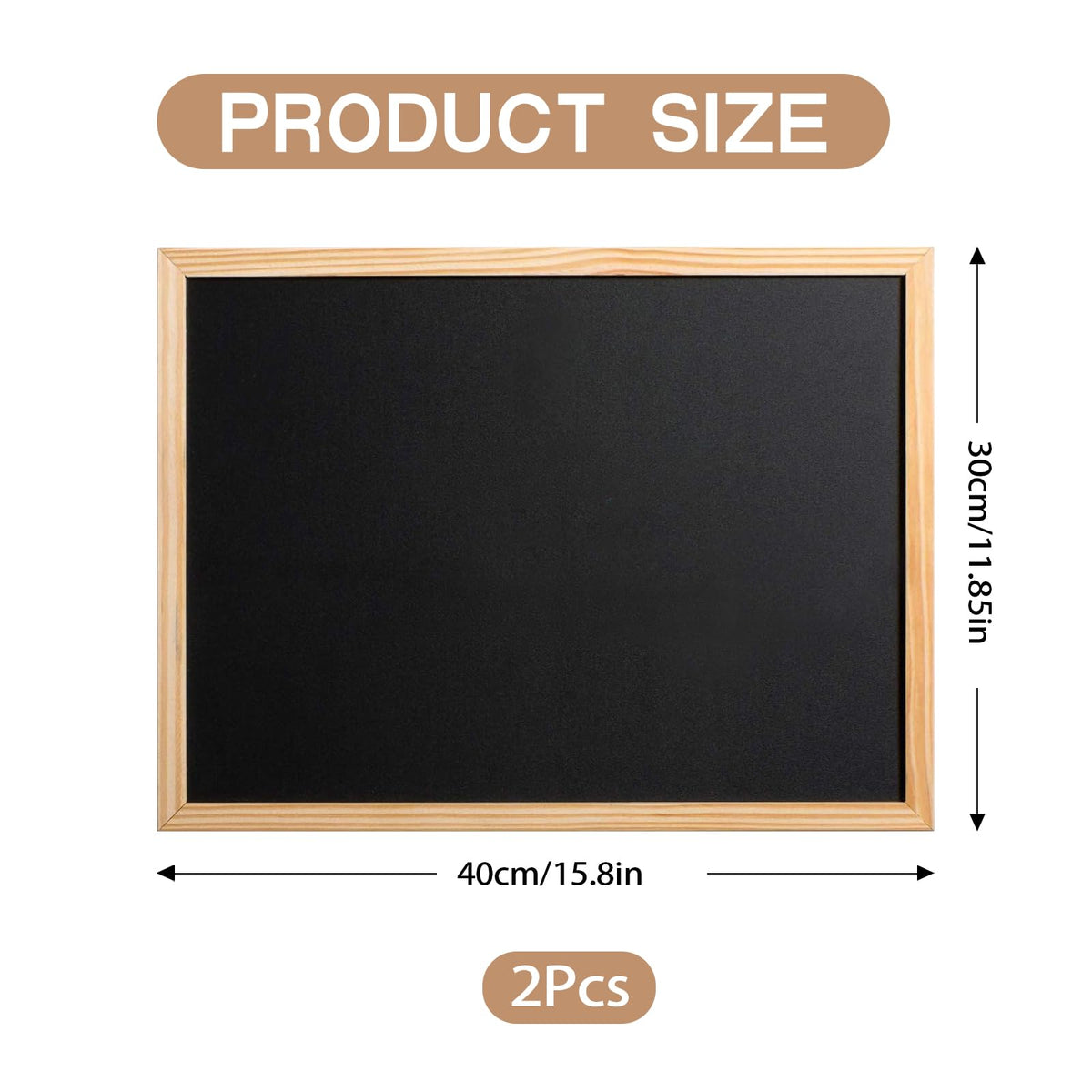 Tablă de scris cu cretă ramă din lemn format A3 30x40 cm, set 2 bucăți – Negru