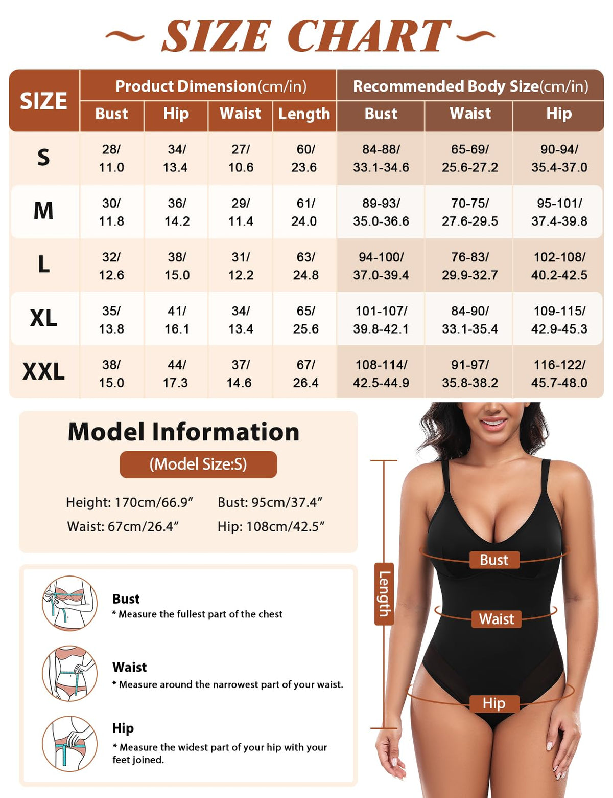 Body modelator sculptant Niwicee cu decolteu în V și bretele reglabile – Negru XXL