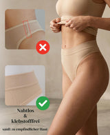 Women's Seamless High Waist String Thongs Breathable Elastic Waistband Comfortable – Pack