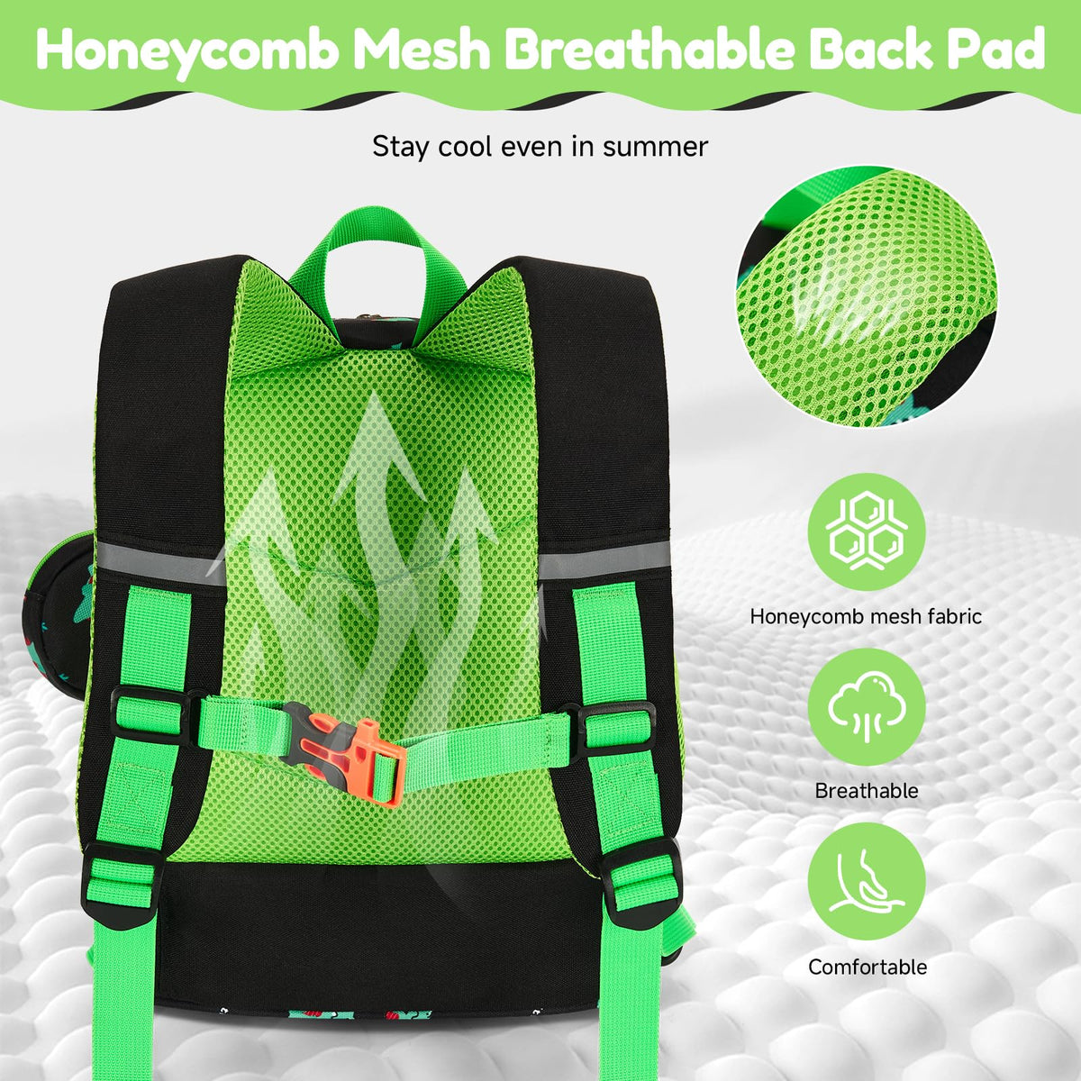 Children's Backpack Insulated Lunch Compartment Chest Strap Reflective - Astronaut 11.5L