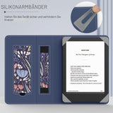 MoKo 6-inch E-reader & Tablet Case PU Leather Folio, Hand Strap & Stand – Night Blue