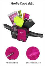 Waist Bag with Bottle Holder Sports Hip Bag Outdoor Cycling Hiking Running – Rose