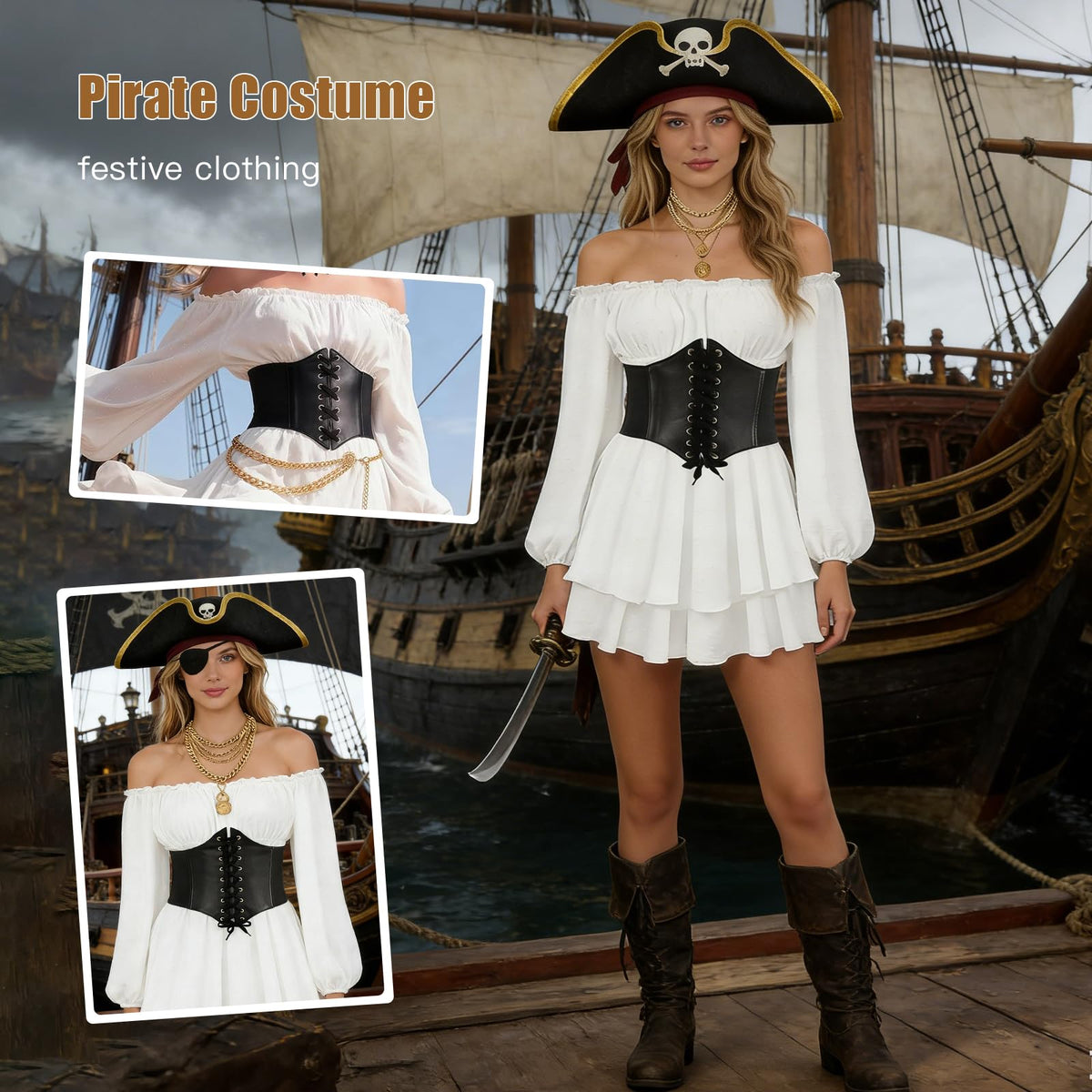 Rochie albă de vară damă croială Regular Fit – Alb L