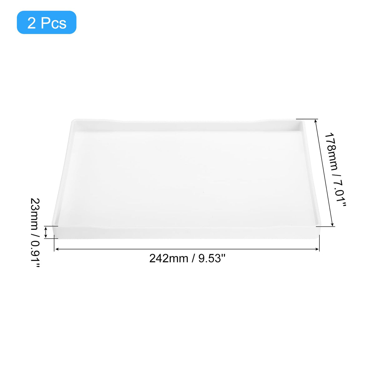 Tăvi decorative dreptunghiulare pentru baie sau masă, set 2 bucăți – Alb