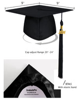 Robă și tocă de absolvire pentru adulți liceu și facultate GraduatePro unisex – Negru