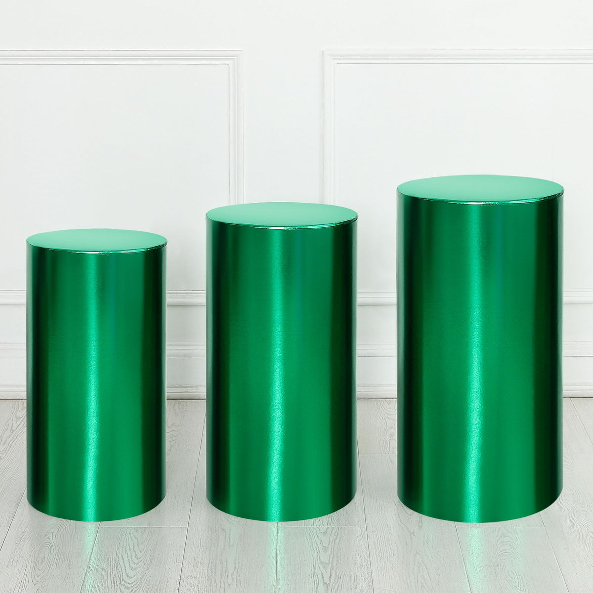 Cylinder Stand Covers 3-Pack Stretch Spandex Decorative – Green Small