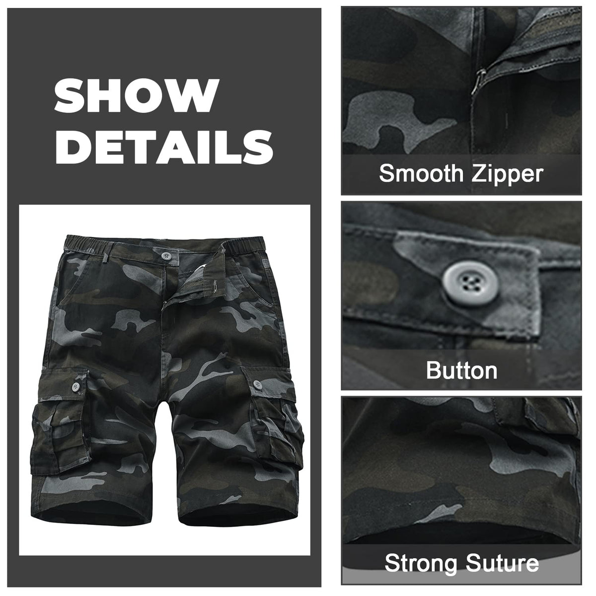 Men's Cargo Shorts Cotton Casual Combat Multiple Pockets – Casual