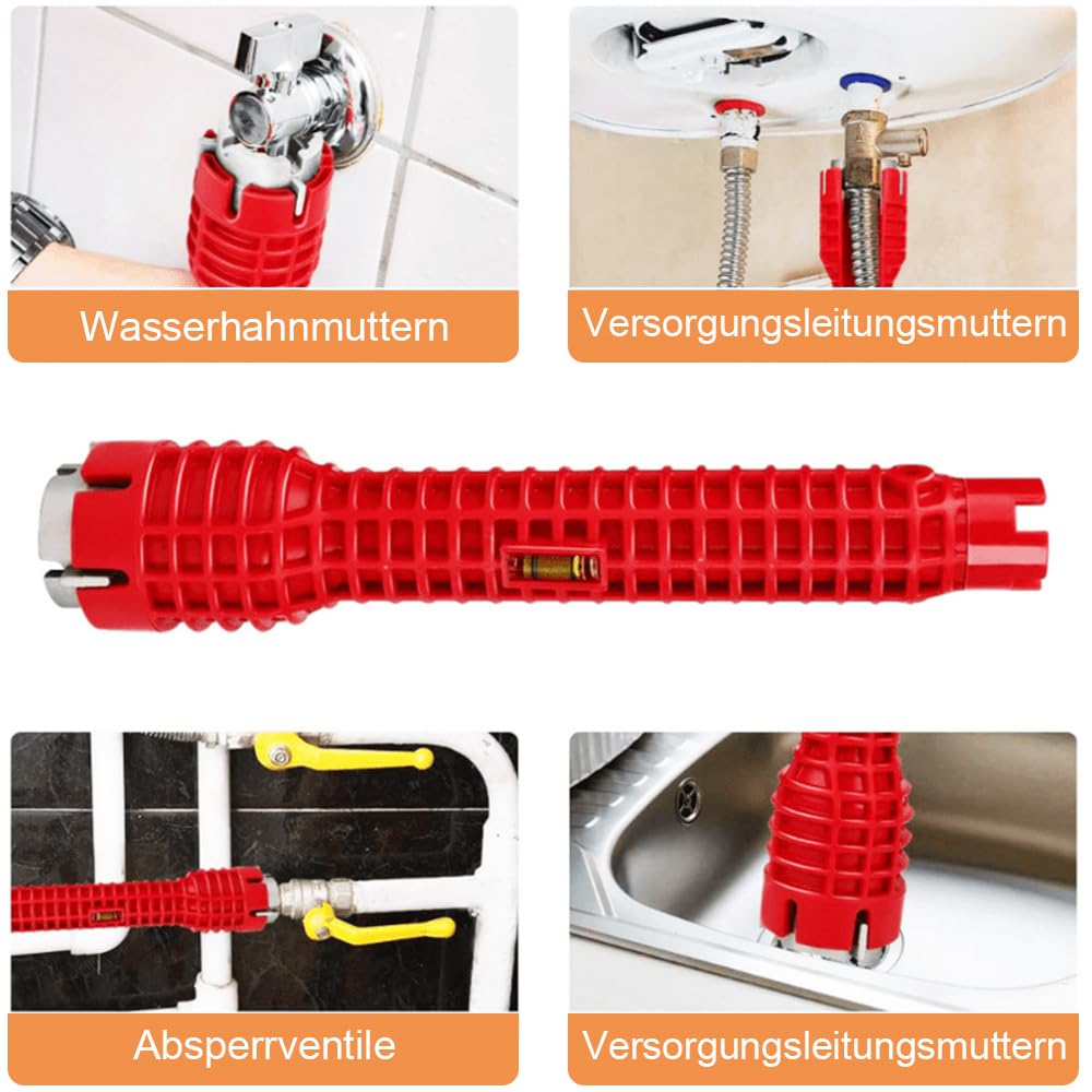 8-in-1 Faucet Wrench Plumbing Tool for Sinks & Toilets