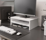 ComfortCove Monitor Stand, 2-Tier Monitor Stand, Computer Monitor Stand, Laptop Stand, Computer Stand, Printer Stand with Storage Tray, Ideal for Your Home Office, White