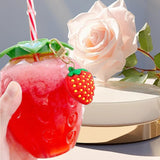 Children's Straw Cup 500ml with Lid & Straw Reusable Plastic – Strawberry
