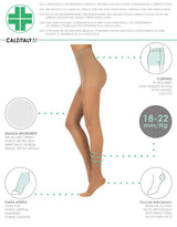 Ciorapi medicinali compresivi CALZITALY cu degete libere 18-22 mmHg 140 DEN – Natur L