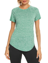 Women’s Running T-Shirt Mesh Back Short Sleeve Quick-Dry – Rose Red S