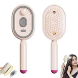 Electric Steam Hair Brush 2-in-1 Straightening Detangling – Pink
