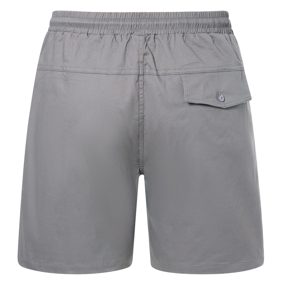 Men's Cotton Casual Summer Shorts Elastic Waist Comfortable – Grey M