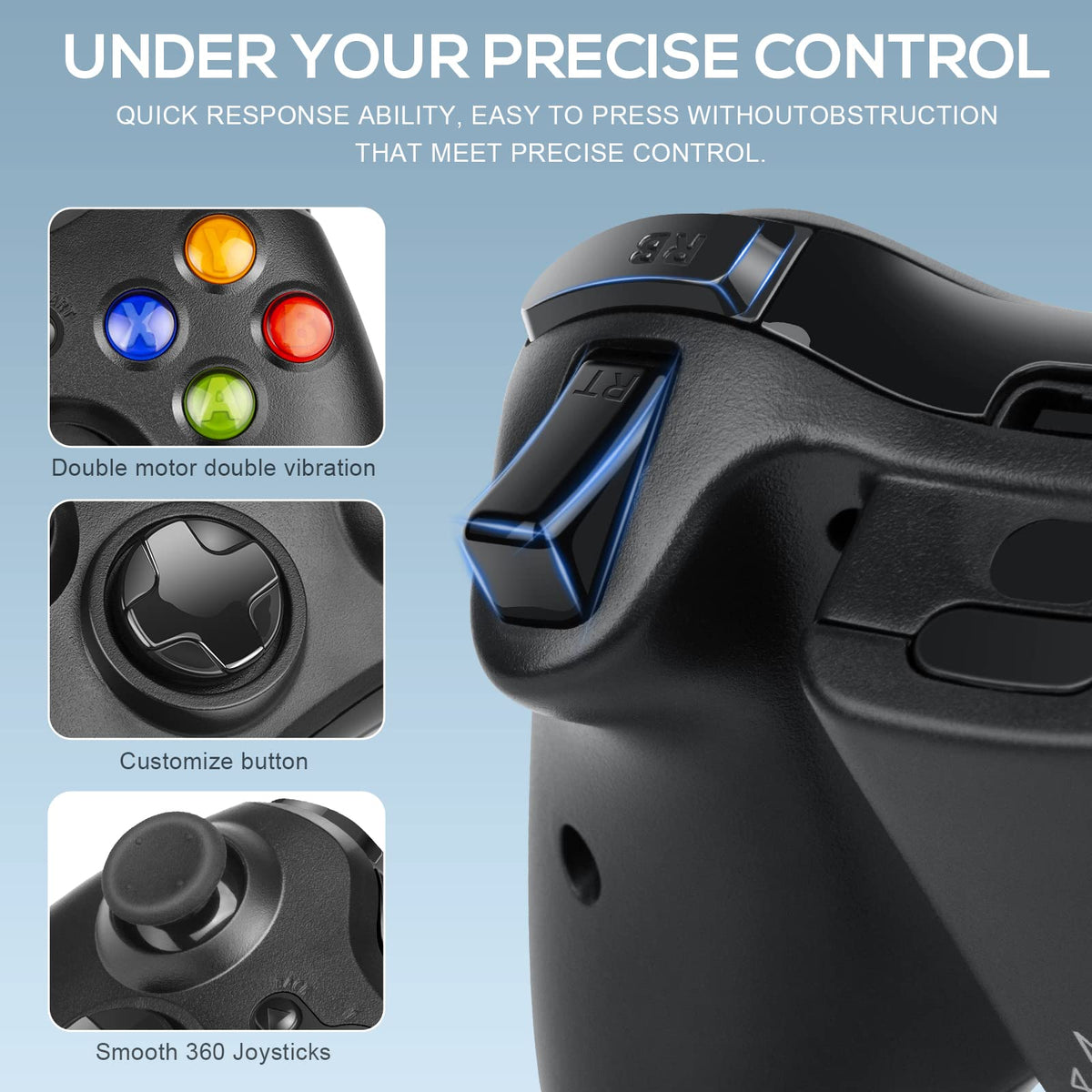 Labtec Wireless Controller for Xbox 360, 2.4GHz Gamepad – Black