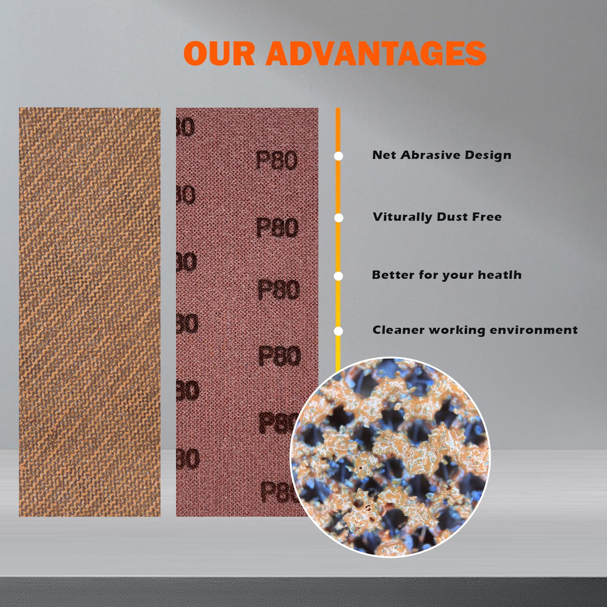 Mesh Sanding Strips 30pc 80×230mm Assorted Grit 60–320 for Orbital & Hand – 80x230mm