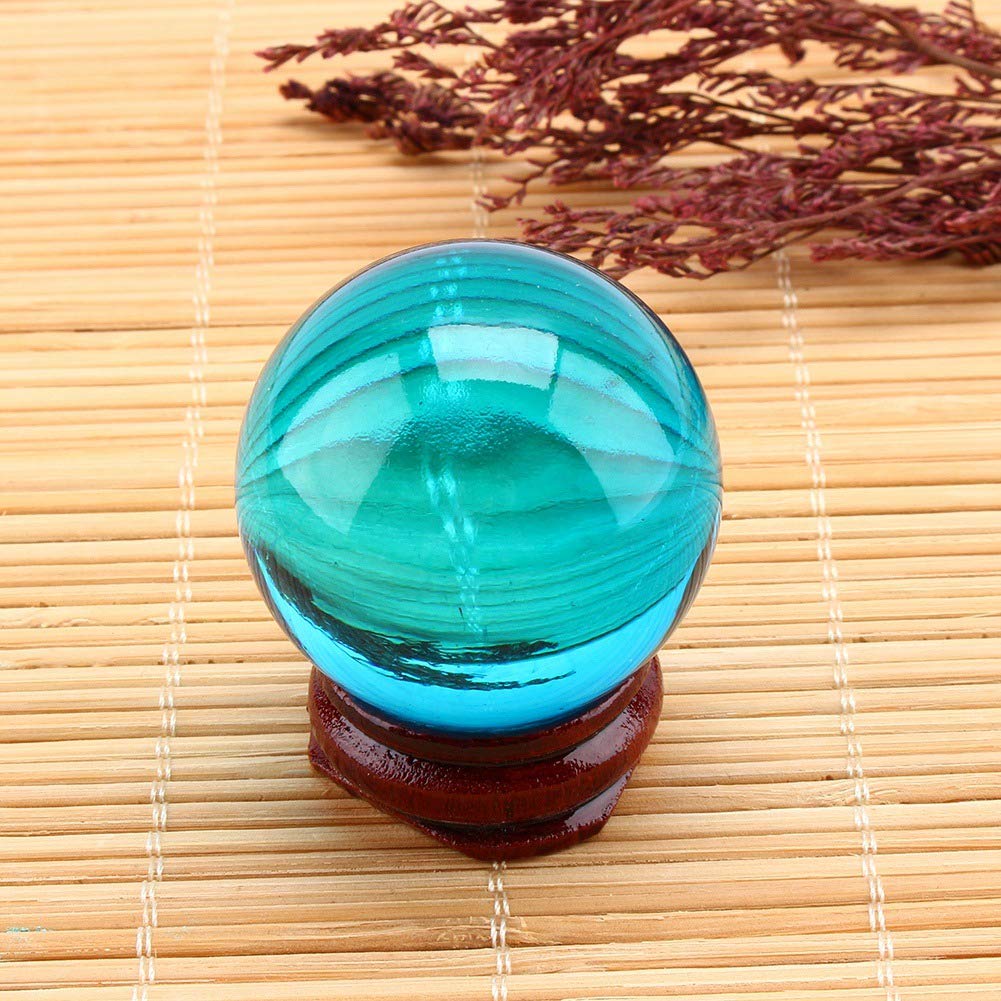 Royal Blue Quartz Crystal Ball 40mm Healing Sphere with Stand – Royal Blue