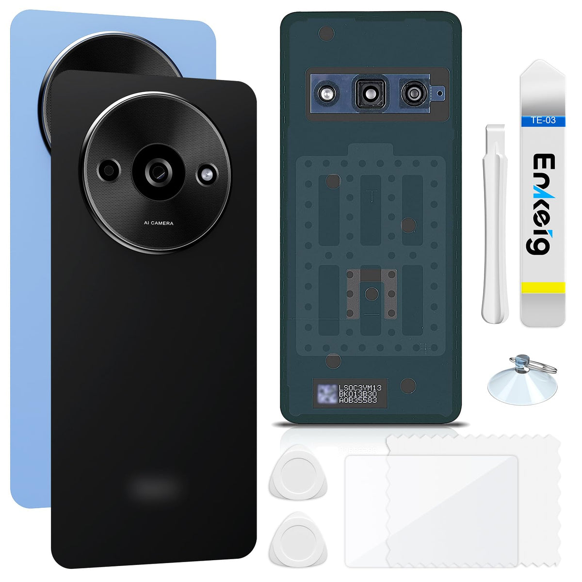 Carcasă spate din sticlă de schimb pentru Xiaomi Redmi A3 – Negru