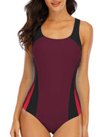 Women’s one-piece tummy control swimsuit with cups U-neck - Size S