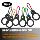 Carabiner Bottle Holder 6-Pack Belt Clips Water Bottle Carabiners – Black