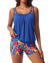 Two-Piece Tankini Swimsuit Tank Top & Briefs Beach Pool Vacation – One Size