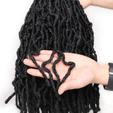 Extensii de păr sintetice împletite croșetate tip Nu Locs 30 cm – Negru