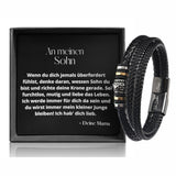 Ahnona - Son gift from mom, tiger eye, 18th birthday boy, to my son, case boy, trainee gift, vegan leather, encouraging gift (leather bracelet from mom)