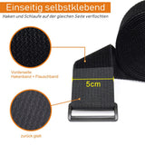 WSZJINB 5m x 5cm Velcro tape with 10 buckles, free cutting length Velcro cable ties reusable, cable Velcro fastener tape, 5cm wide, black