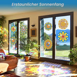 Kit pictură cu diamante mandala stickere de geam prismă curcubeu, set 4 bucăți