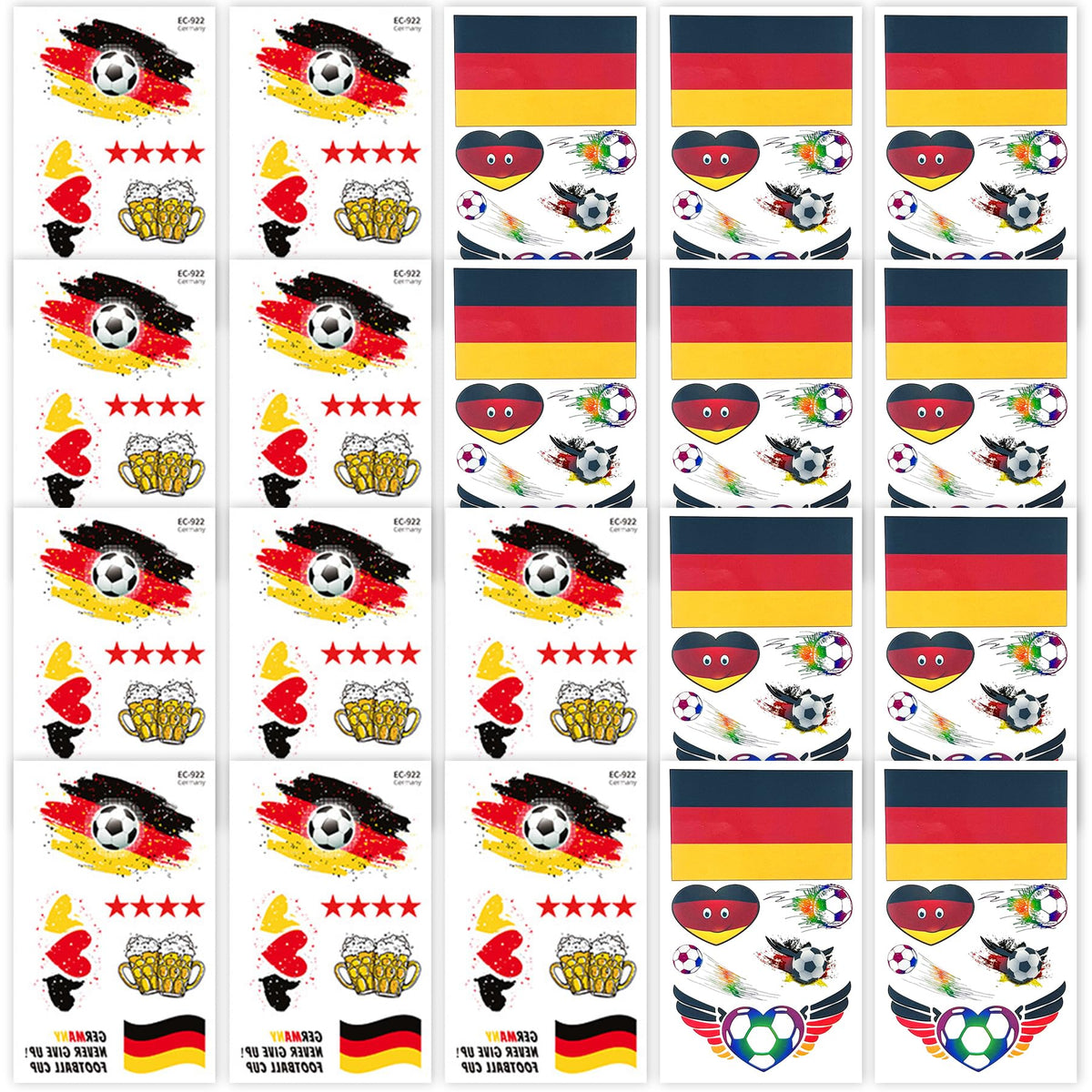 Temporary Football Tattoos 20-Pack World Cup 2026 – Germany