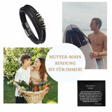 Ahnona - Son gift from mom, tiger eye, 18th birthday boy, to my son, case boy, trainee gift, vegan leather, encouraging gift (leather bracelet from mom)