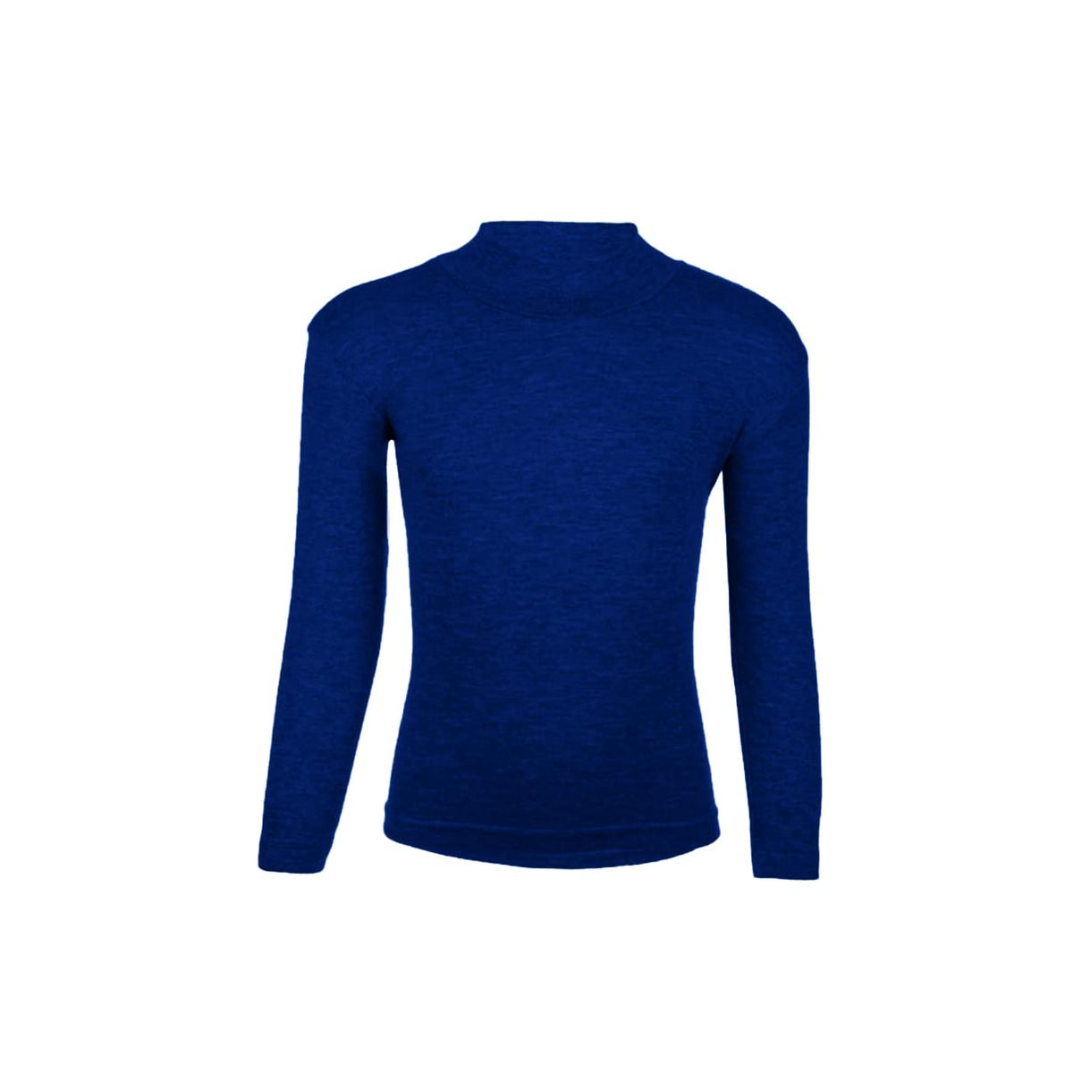 Tricou cu mânecă lungă și guler tunică pentru fete, bumbac rezistent – Albastru XXL (7 ani)