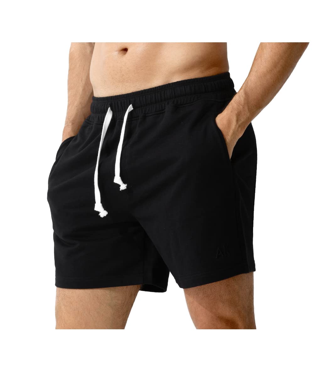 Pantaloni scurți sport din bumbac pentru bărbați cu buzunare cu fermoar pentru sală și fotbal