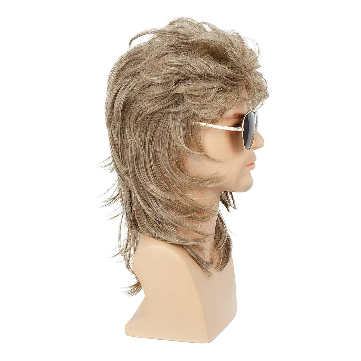 Mullet Wig Men's Curly Blond Retro Costume – Blond