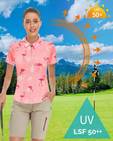 Women's Polo Shirt Slim Fit UPF50+ 1/4 Zip Breathable – Black S