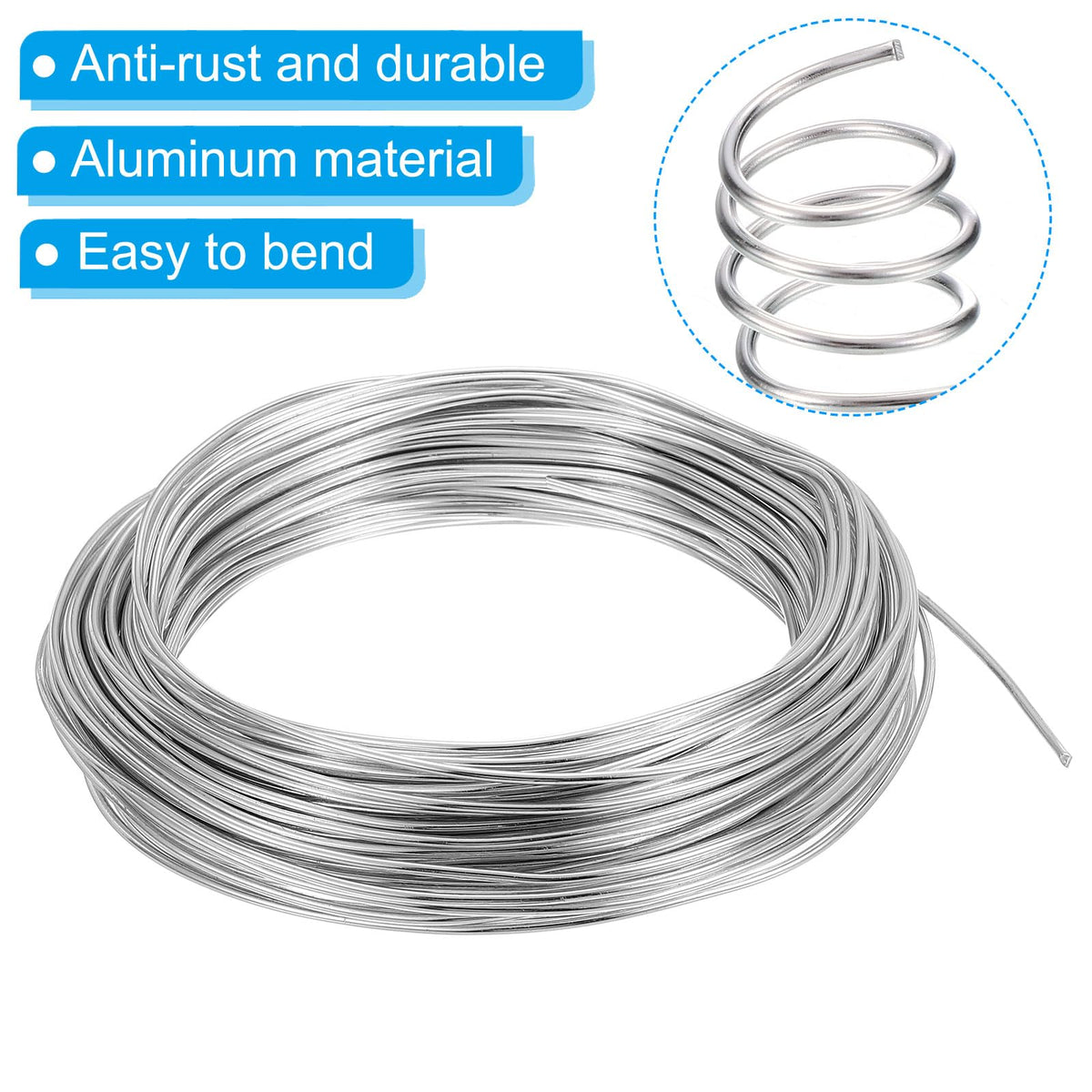 Bonsai Training Wire 2.5mm Anodised Aluminium Floral Craft Wire 29m Roll – Silver