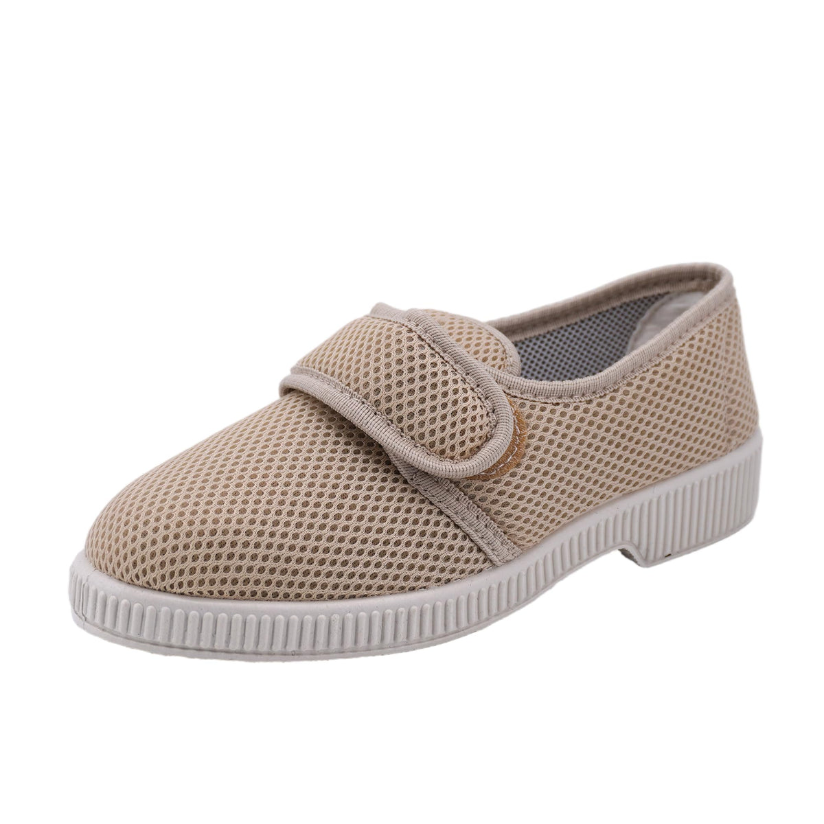 Women’s Adjustable Velcro Slippers Orthopaedic Non-Slip Breathable Soft Comfortable – Beige EU38