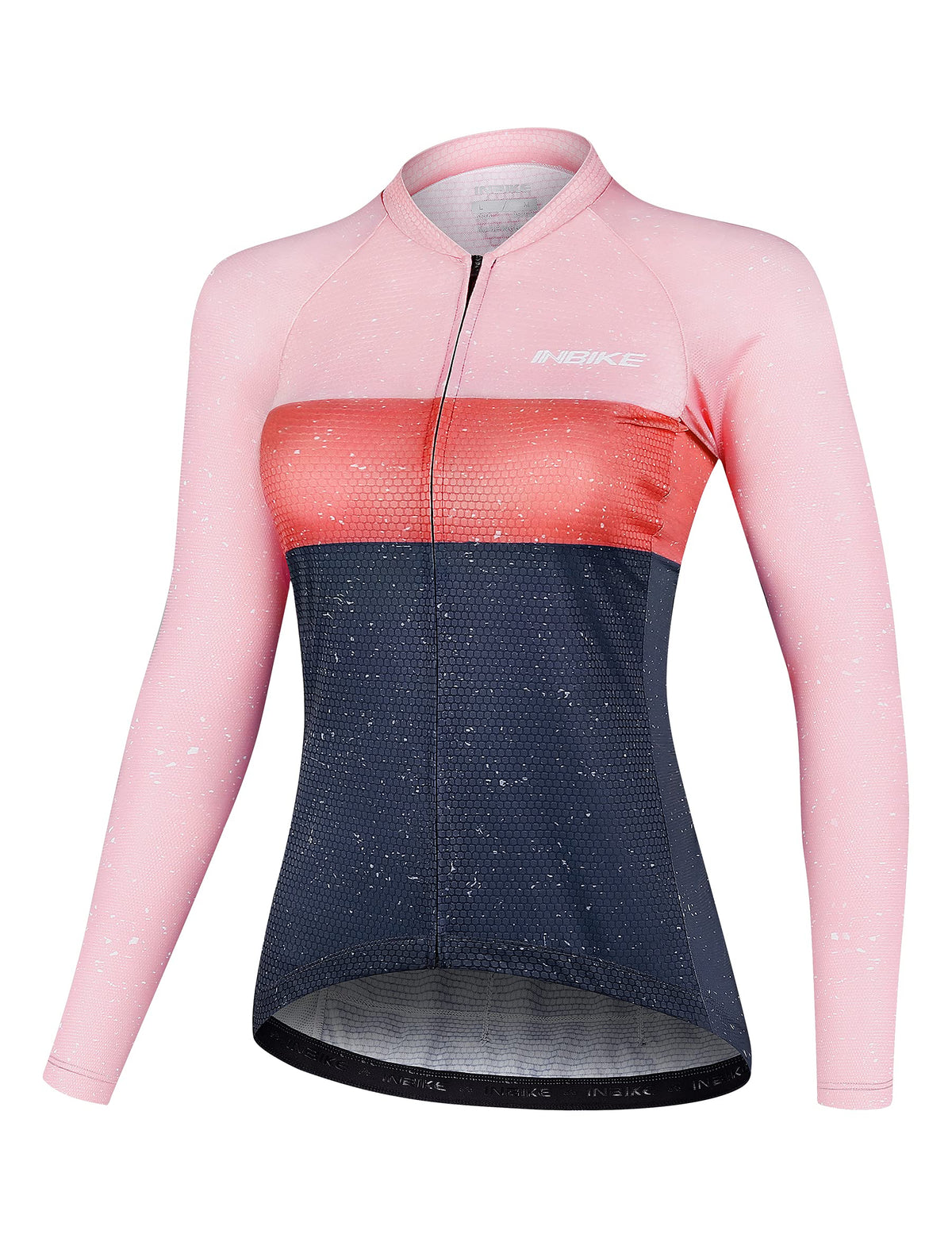 Tricou ciclism damă INBIKE respirabil cu uscare rapidă și 3 buzunare la spate – Roz L