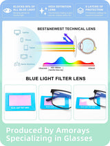 Amoray's 2 Pack Progressive Multifocus Reading Glasses Men Metal Anti-Blue Light Reading Glasses with Spring Hinges 8003 (Black & Gray, +2.50)